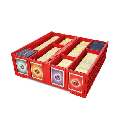 BCW Collectible Card Bin - Red | Holds 3200 Cards | Includes 4 Dividers | Storage for Pokémon, MTG & Sports Cards