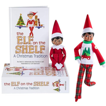 Elf on The Shelf Box Set with Brown Eyed Girl Scout Elf, Story Book & Claus Couture Collection Tree Farm PJs Accessory [Multi-Item Bundle]