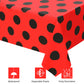 Lecpeting 2 Pcs Ladybug Tablecloth Red Black Polka Dots Plastic Table Covers 87 x 51 Inches Ladybug Themed Party Decorations for Birthday Party