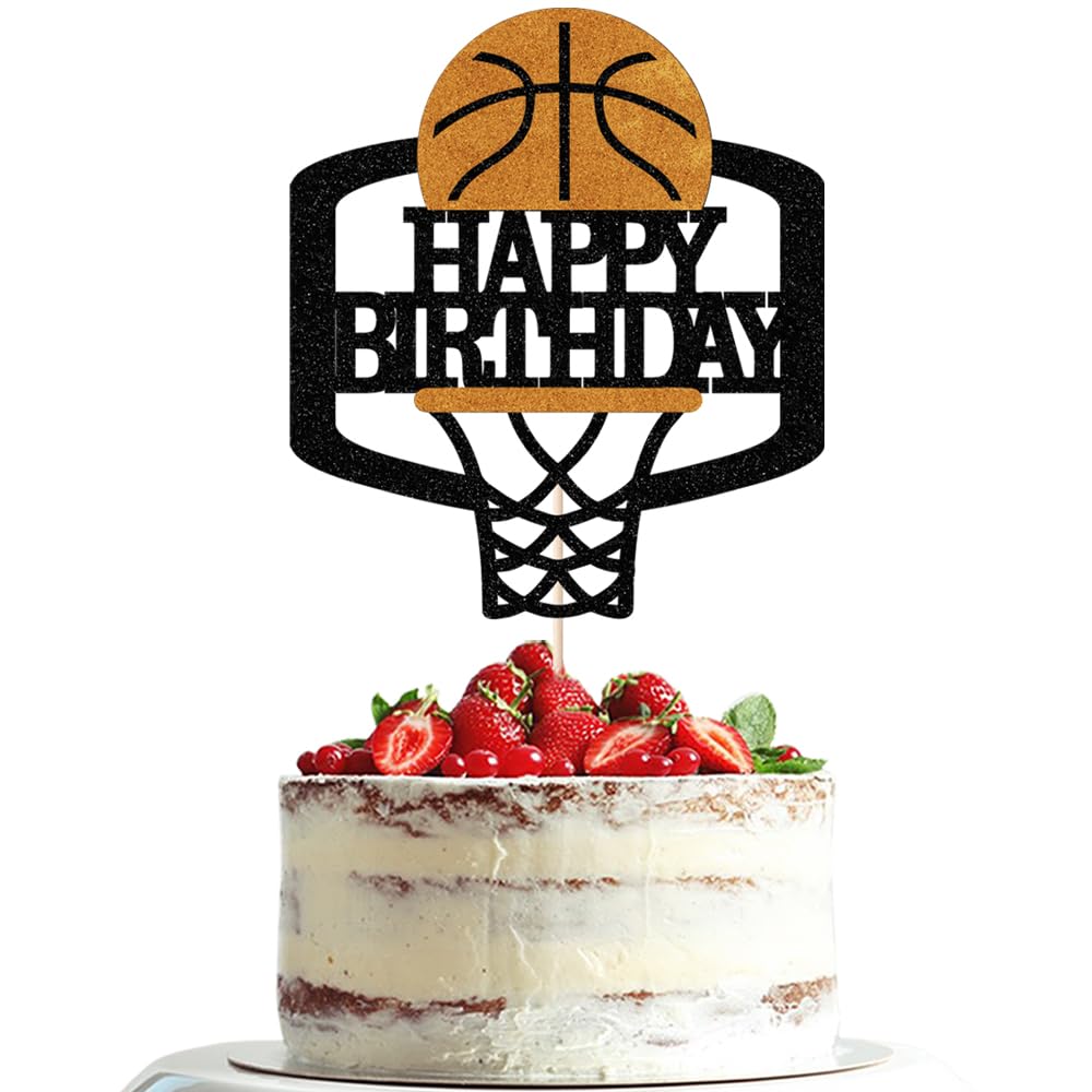 Dxsdgetue Basketball Happy Birthday Cake Topper Basketball Party Supplies