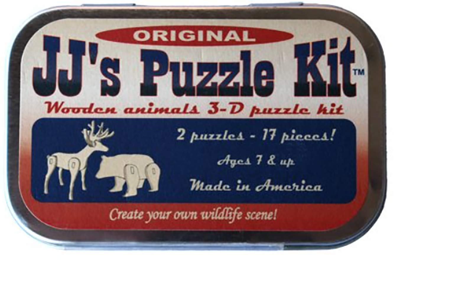 JJs Puzzle Kit, Original, Two 3-d Wooden Animals by Channel Craft