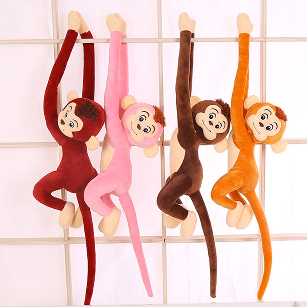 TONGMAN MonkeyPlush Stuffed Animal,Hanging Stuffed Animal MonkeyLong arm Monkey Doll Plush Toy Curtain Monkey, 27.5 Inches (Brown)