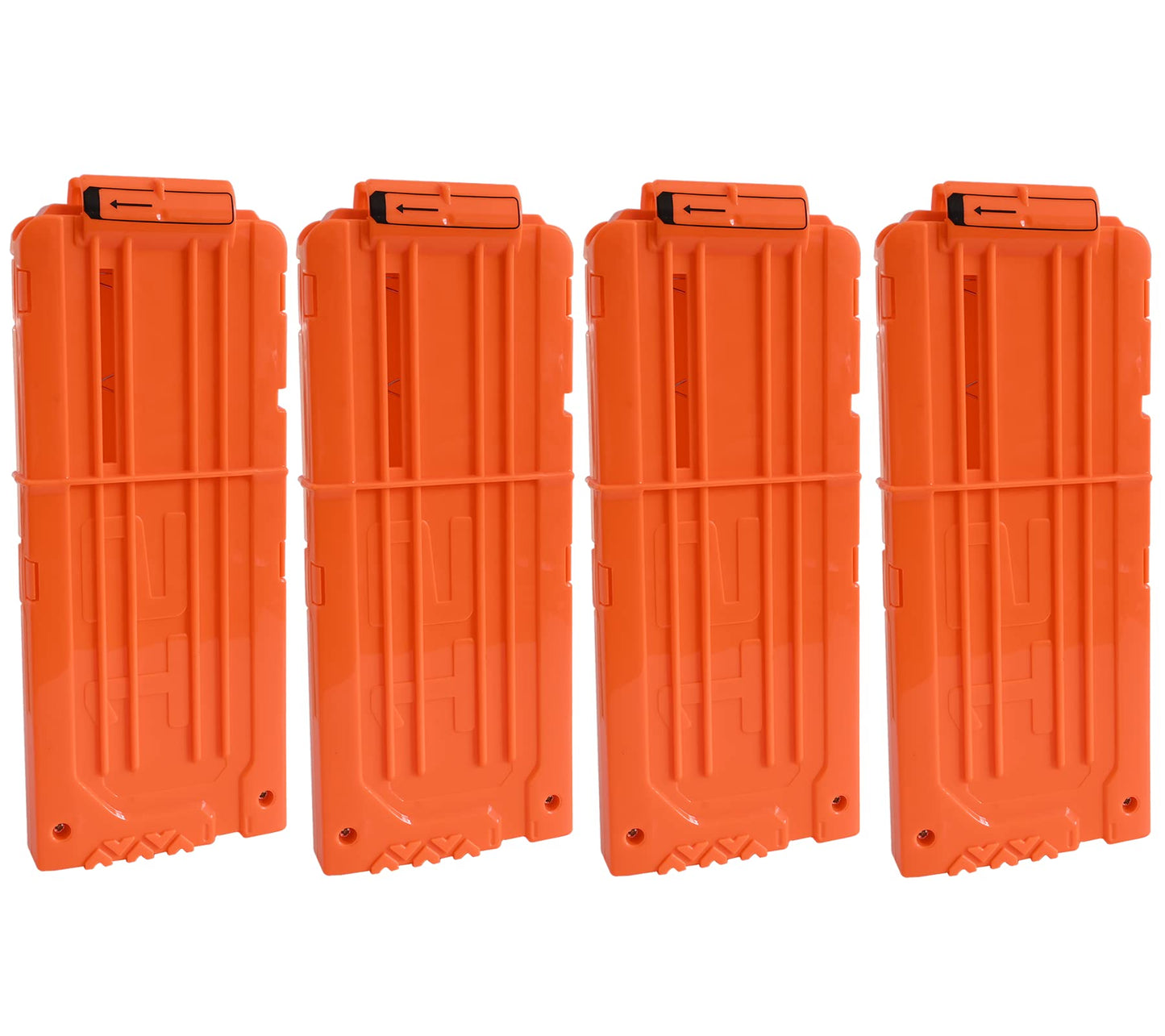 lififun 4 Pack 12-Dart Quick Reload Clip Magazine for Nerf N-Strike Elite Series (Orange)