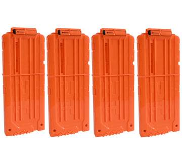 lififun 4 Pack 12-Dart Quick Reload Clip Magazine for Nerf N-Strike Elite Series (Orange)