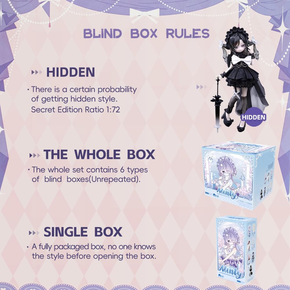 XiDonDon Ocean Gem Series 1/12 BJD Blind Box Mystery Box Action Figure Cute Collectibles Figures Dolls Toys Birthday Gift (Single Box)