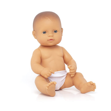 Miniland Realistic Baby Doll with Anatomically Correct Features, Reborn Baby Dolls, Cute Scented Hard Body with Vanilla Perfume, Comes in Polybag, 12