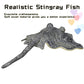 FRANKIEZHOU Realistic Leopard Stingray Fish Plush - 19" Lifelike Stuffed Animal, Soft Skate Toy, Gifts for Kids, Baby Gift, Cute Plush, Home Decor
