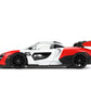 Jada Toys Hyper-Spec 1:24 McLaren Senna Die-cast Car - Opening Doors, Hood, Trunk, Rubber Tires(White/Red/Black)