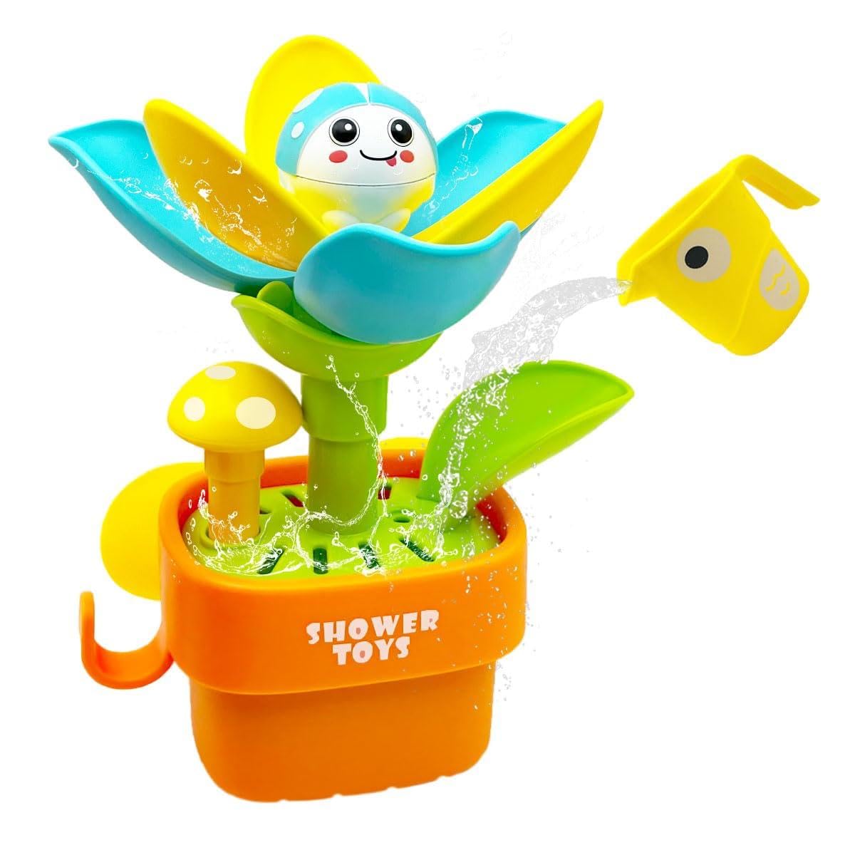 Bath Toys for Toddlers Age 1 2 3, Interactive Bloom Bathtub Toys for Bathtime Fun, Kids Bath Tub Shower Playset, Infant Baby Girls Boys Birthday Gift