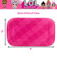 Innovative Designs LOL Surprise Dolls Pencil Case Set with LOL Stickers and Gel Pens for Girls, Molded with Zip Closure, Pink