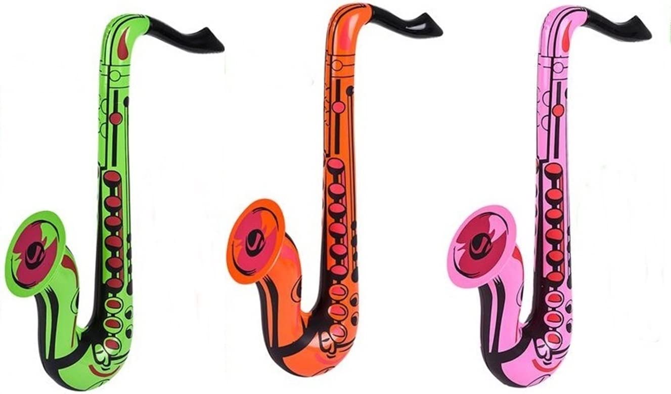 Inflatable Saxophone | 12 Pack | 24 Inch | Assorted Color