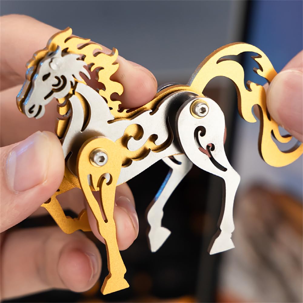 Mokrdomain Horse Zodiac 3D Metal Puzzle, Pink