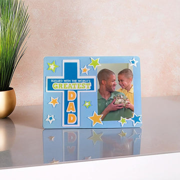 Fun Express Religious Father‘s Day Picture Frame Magnet Craft Kit - Makes 12 - DIY Craft Gifts for Kids, Sunday School Activities