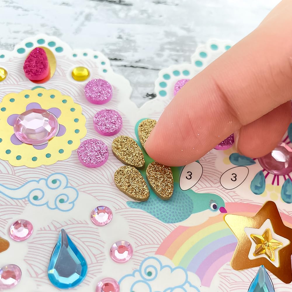 DJECO - DIY Like A Princess Crown Craft Kit - Create Your Own Mosaic Tiara - Fosters Creativity - Mess-Free Crafting - Includes Four Tiaras - Children