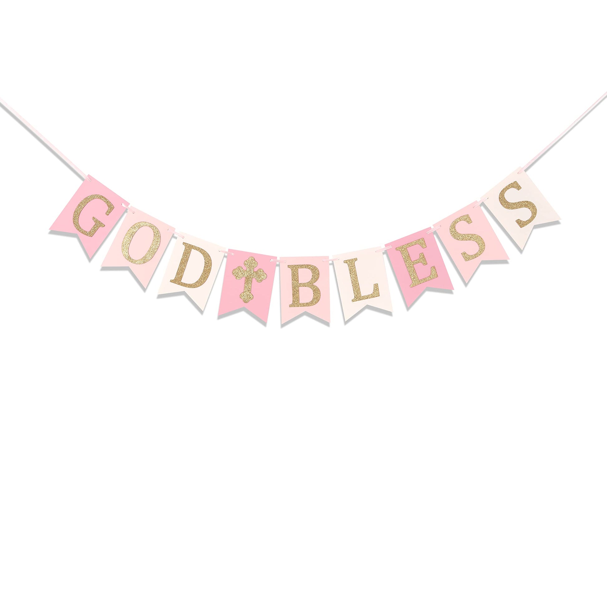 God Bless Banner,Boy/girl Baptism Pink Banner,God Bless Baptism