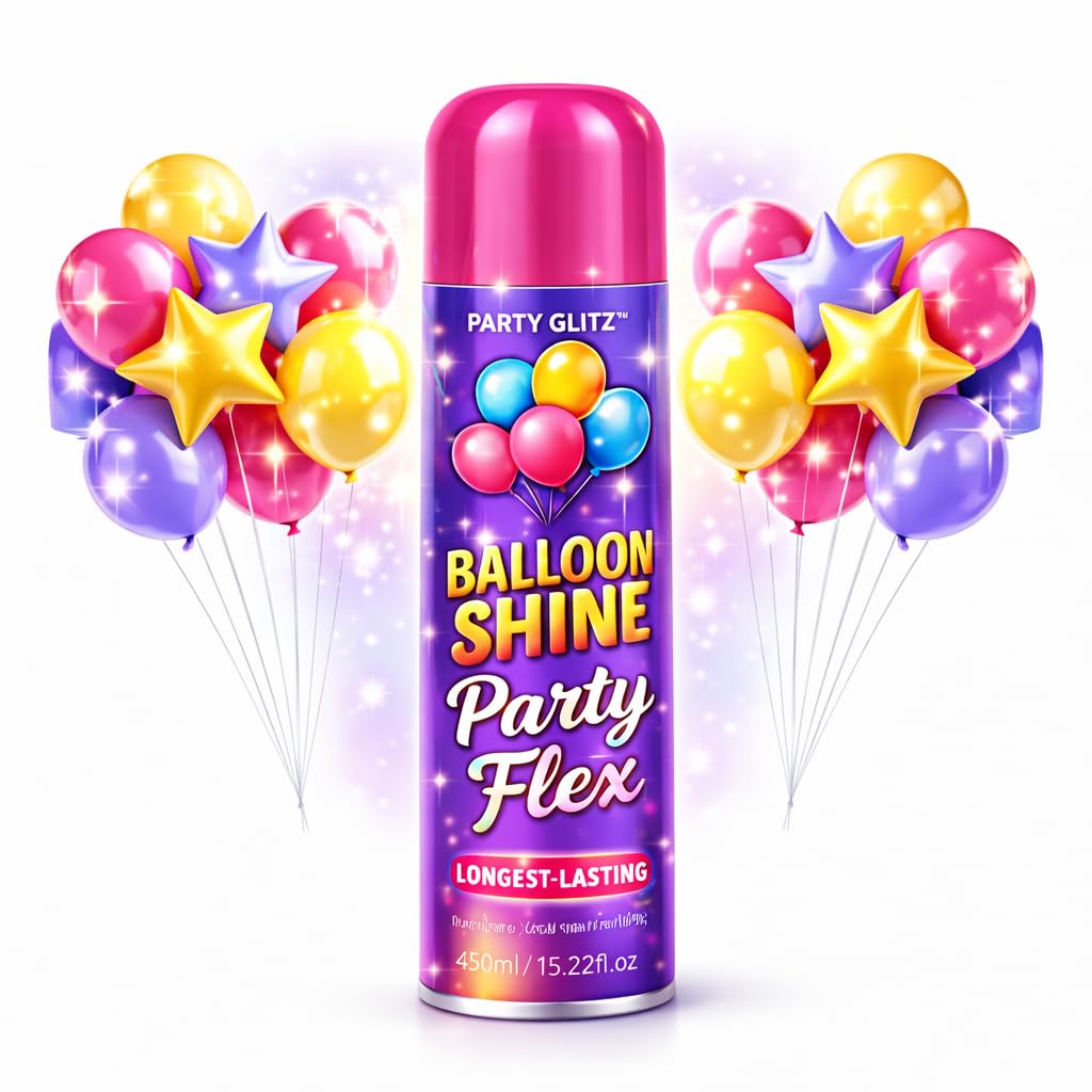 Balloon Shine Spray - 450ml High Shine Balloon Spray, Waterproof, Long-Lasting, Odorless, Instant Shiny Effect for Party Balloons Decorations