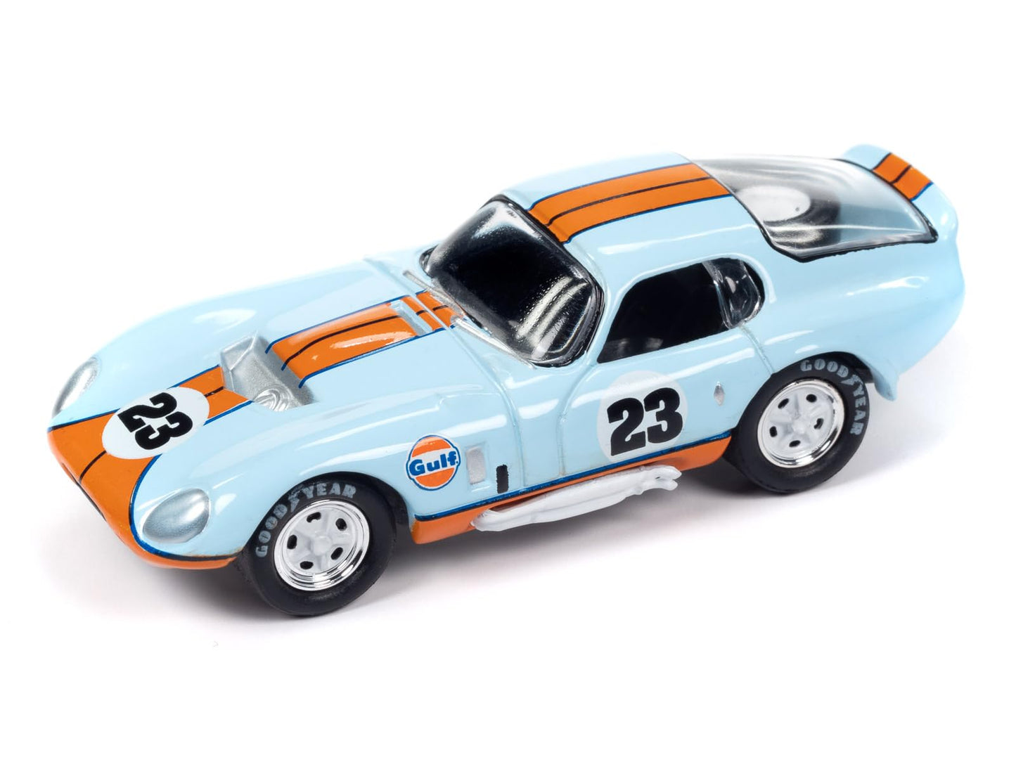 Round 2 1965 Cobra Daytona Coupe #23 Light Blue w/Orange Stripes Classic Gold Collection 2023 Release 2 Limited Edition 3388 Pieces Worldwide 1/64