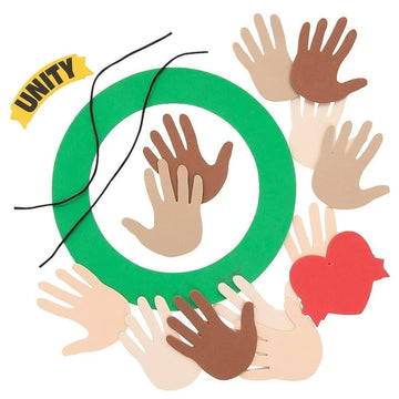 Fun Express Unity and Diversity Wreath Craft Kit - Makes 12 - Inclusive DIY Crafts for Kids, Daycare and School Activities