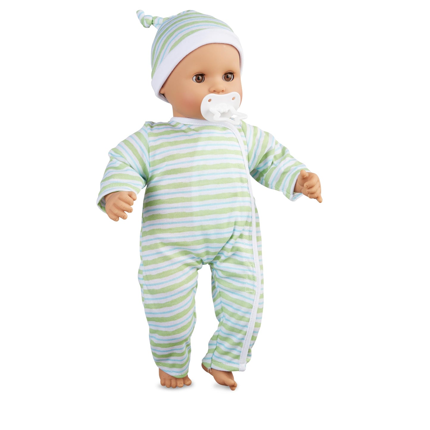 Melissa & Doug Mine to Love Twins Sebastian & Sofia 15” Medium Skin-Tone Boy and Girl Baby Dolls with Rompers, Caps, Pacifiers