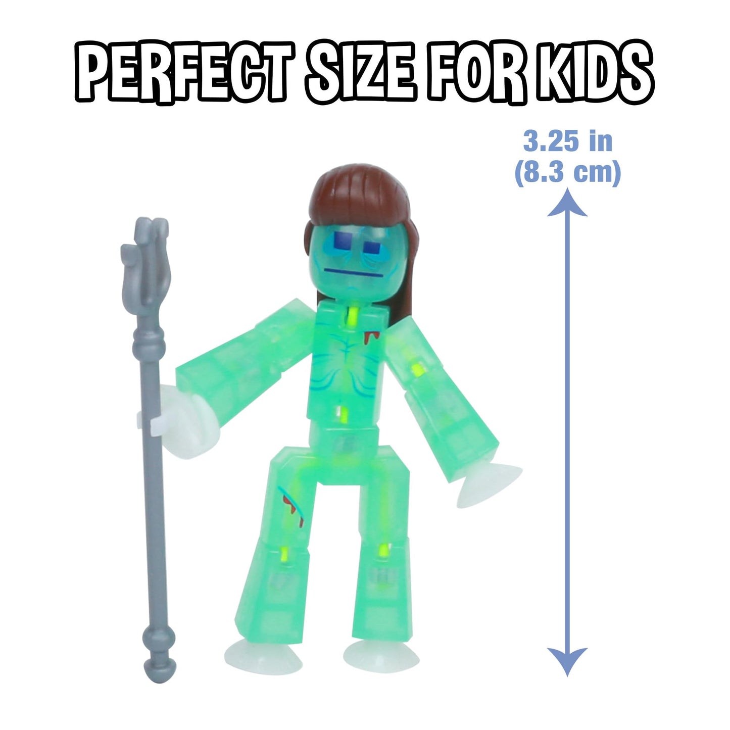 Zing StikBot Zombie Hunters Pack, Set of 4 Printed StikBots Collectable Figures, Includes 4 StikBots and Accessories, Stop Motion Toy for Kids Ages 4