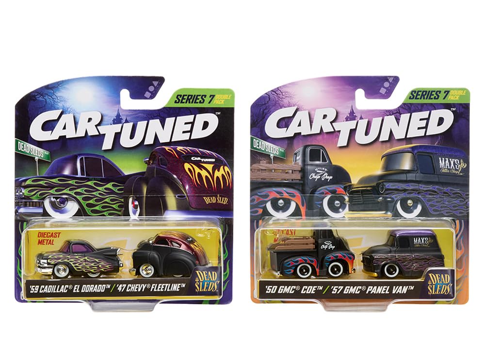 CARTUNED Dead Sleds Double Pack Series 7 Set of 4 Cars Diecast Model Cars 541967-XX4