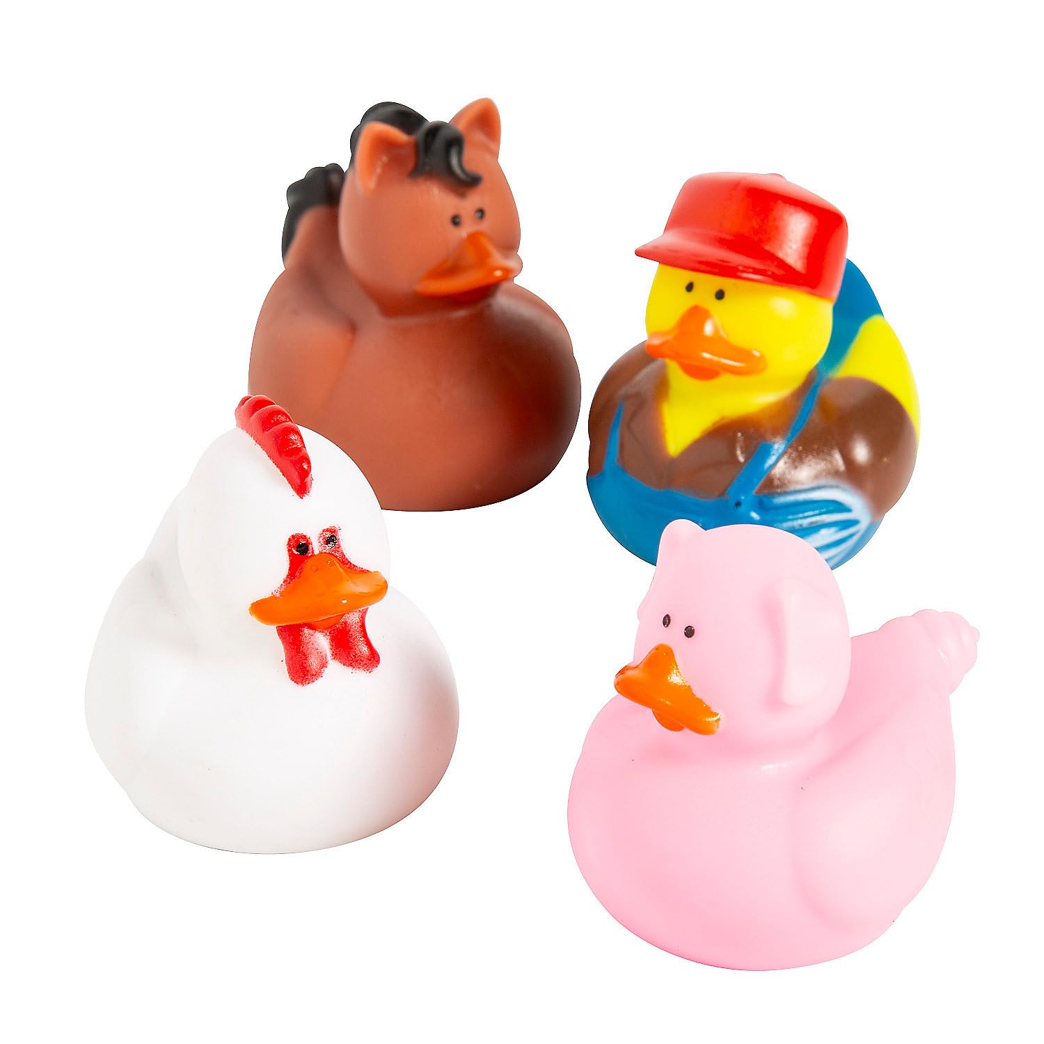Farm Rubber Ducks, Duckies, 12 Pieces, Birthday Parties, Treasure Chest Supplies