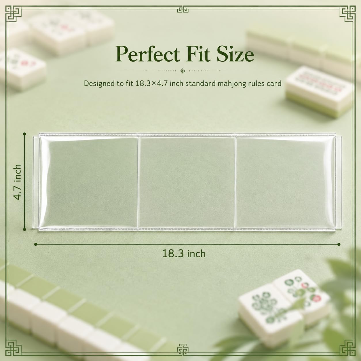 2026 MahjongCard Sleeves 4PCS, Transparent Plastic Covers