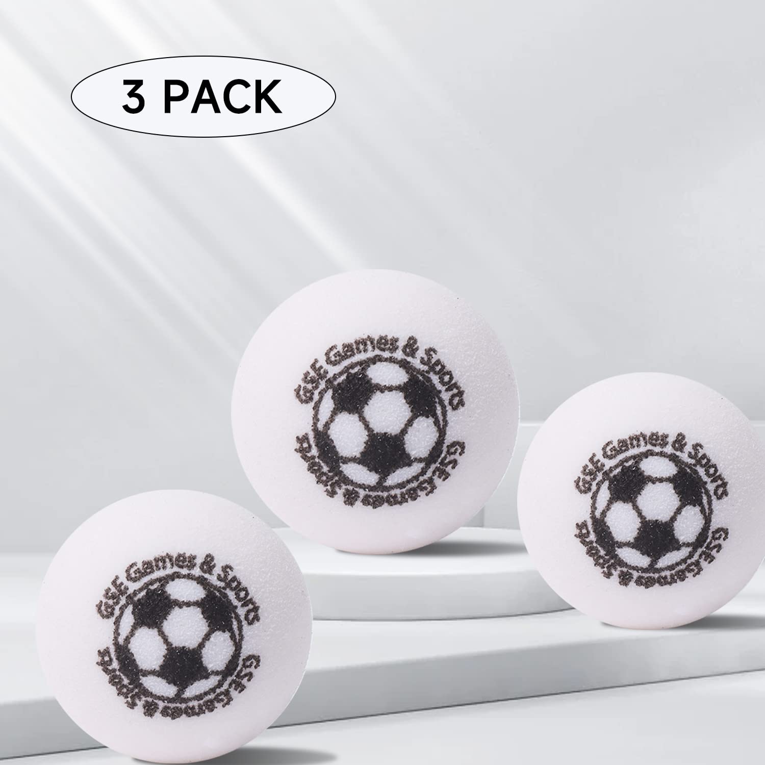 GSE Games & Sports Expert Set of 3 Regulation Size 35mm(1.38") Table Replacement Foosball Balls, Official Tournament Table Soccer Balls, Foosball