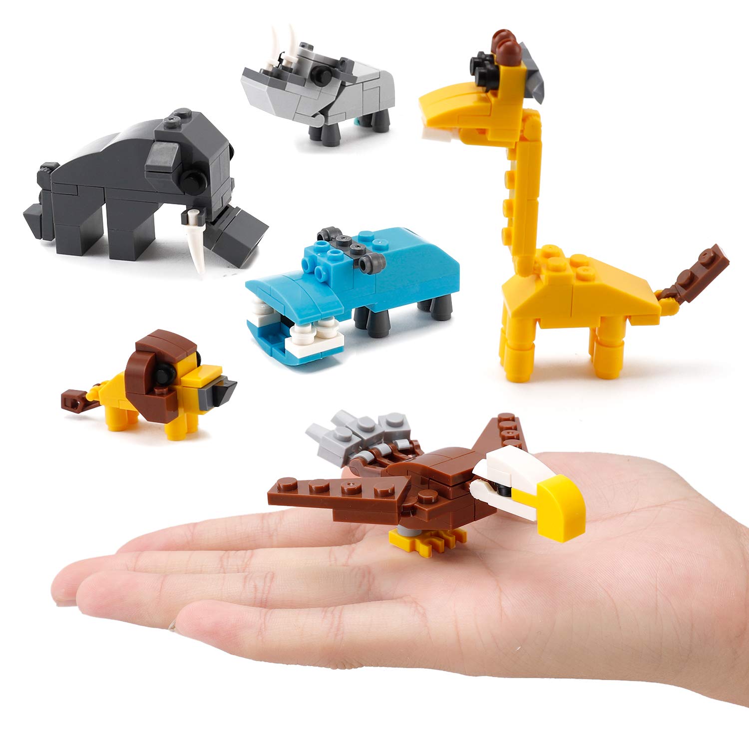 Liberty Imports Wild Safari Toys - 12 Surprise Animal Eggs Standard Size Building Blocks STEM Toys - Educational Kids 3D Puzzle Party Favors