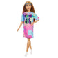 Barbie Fashionistas Doll, Petite, with Light Brown Hair Wearing Tie-Dye T-Shirt Dress, White Shoes & Visor, Toy for Kids 3 to 8 Years Old