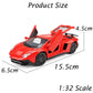 iLooboo Toy Car Model Red Aventador Pull Back Vehicles Diecast with Light & Sound
