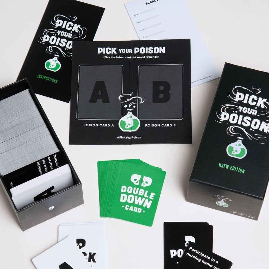 Pick Your Poison After Dark + Expansion Set - Adult Party Game for Friends & Groups | Hilarious “Would You Rather” Card Game | Funny Icebreaker