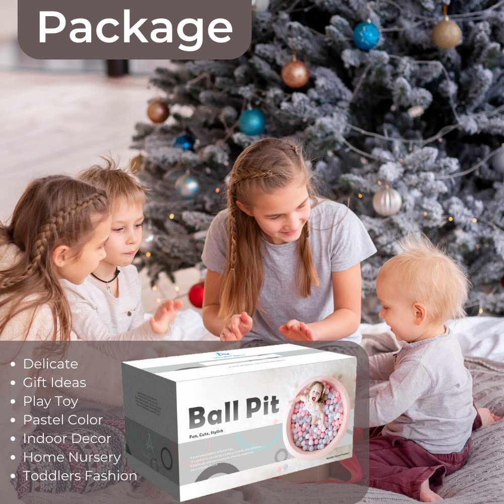Wonder Space Deluxe Kids Round Ball Pit, Premium Handmade Kiddie Balls Pool, Soft Indoor Outdoor Nursery Baby Playpen, Ideal Gift Play Toy