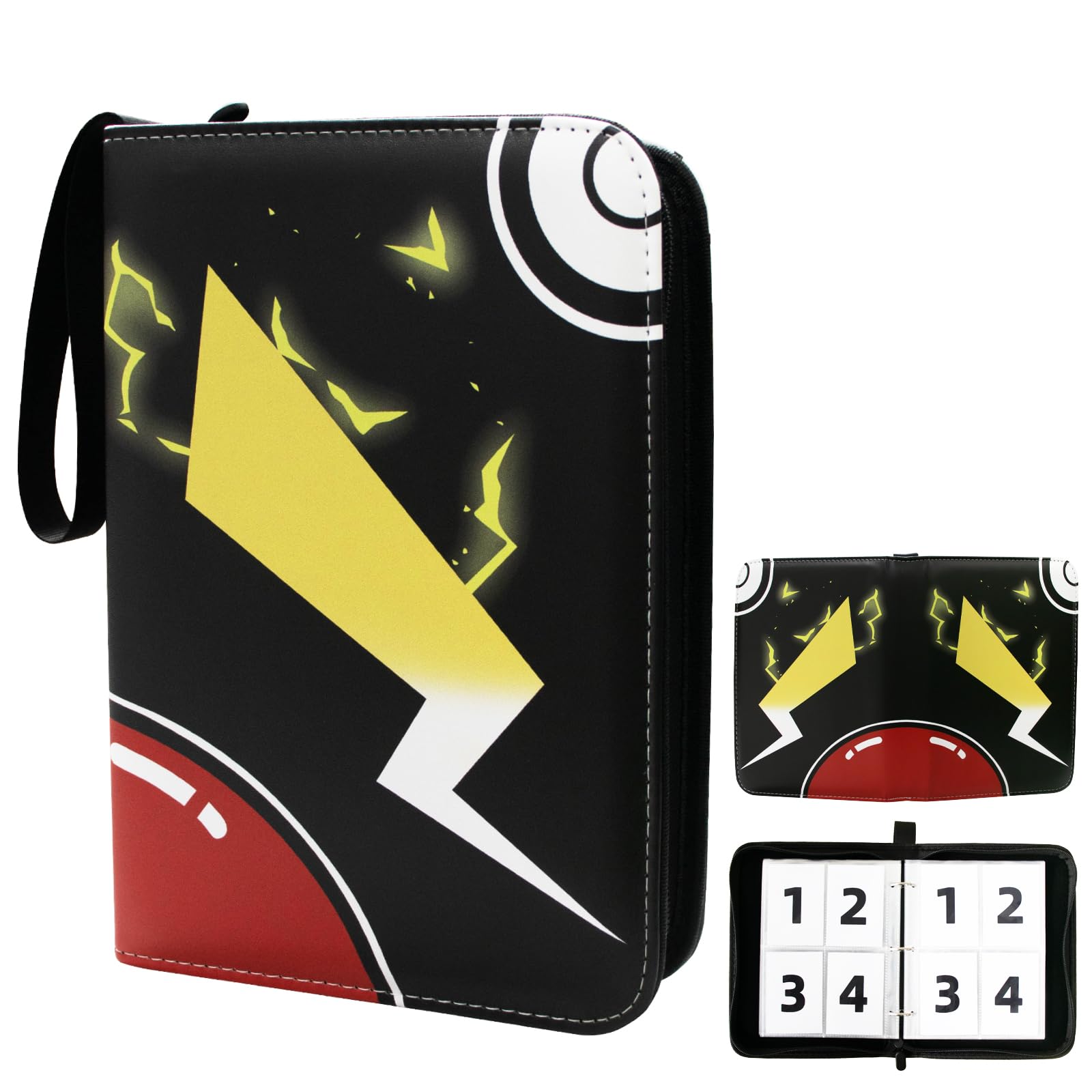 Card Binder, 4 Pocket Trading Card Holder with 50 Removable Sleeves