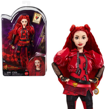 Mattel Disney Descendants: The Rise of Red Fashion Doll & Accessory - Red, Daughter of Queen of Hearts with Movie-Inspired Clothes & Pocket Watch