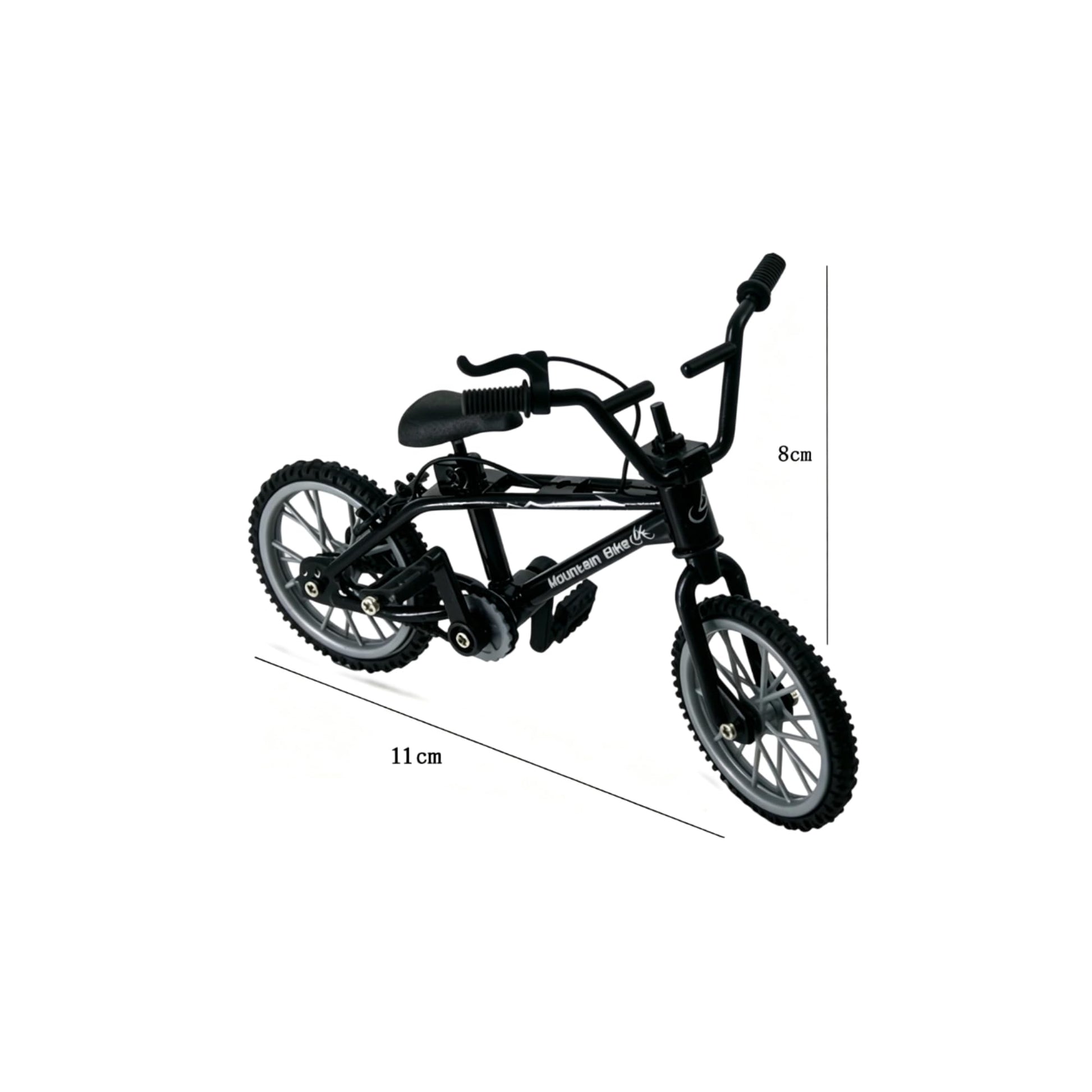 Wentoenapp 2Pcs Black 1/18 Diecast Bike Action Figure Toy, Mini Finger Mountain Bike Bicycle Art Crafts Desktop Decor Finger Bikes