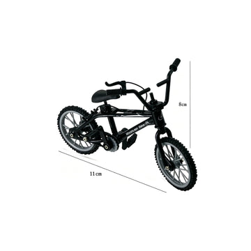 Wentoenapp 2Pcs Black 1/18 Diecast Bike Action Figure Toy, Mini Finger Mountain Bike Bicycle Art Crafts Desktop Decor Finger Bikes