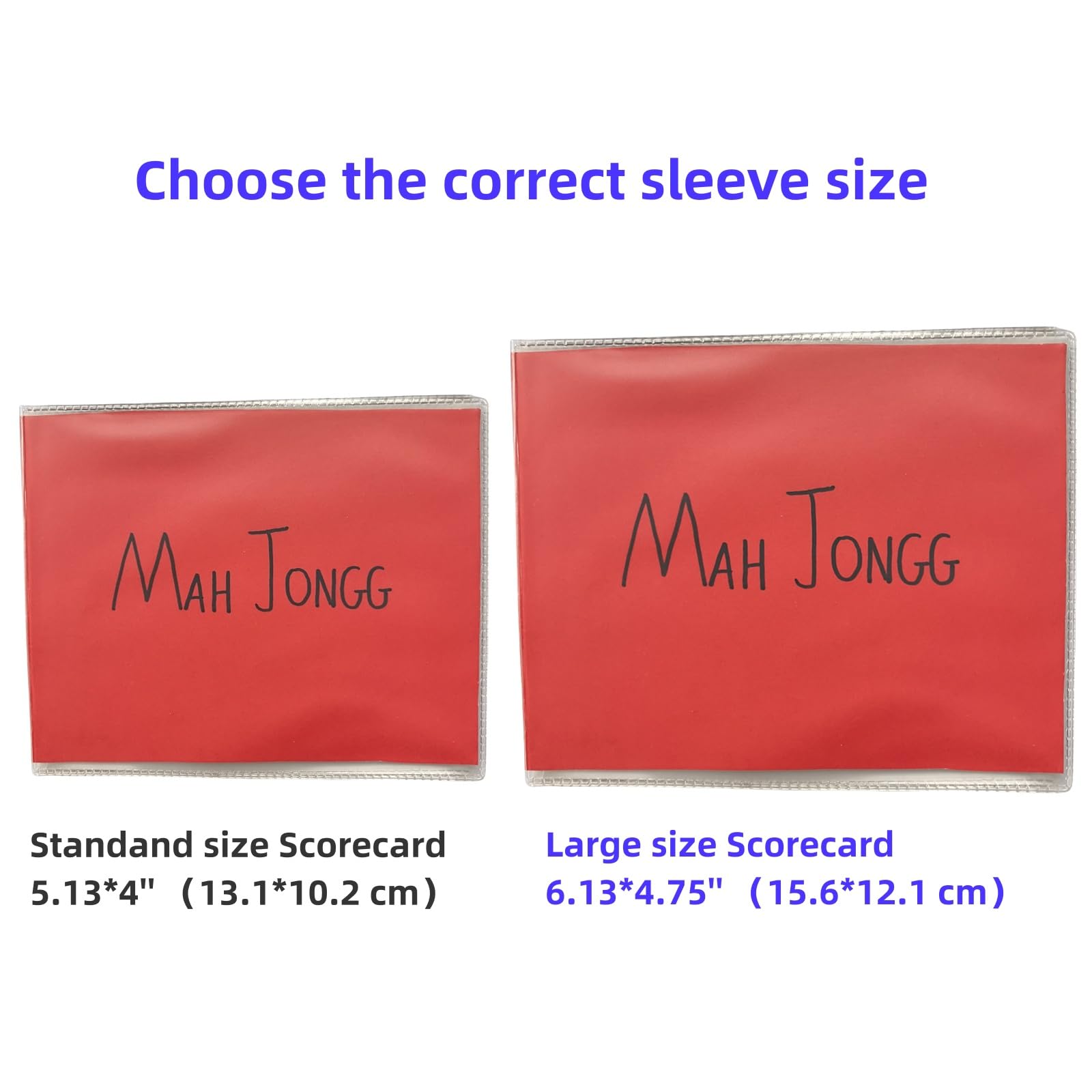 2026 Mahjong Card Sleeve, Clear Cover for Large Mah Jongg Scorecard (not Including) Fits 6.12 x 4.8 inch Card Plastic Durable, Holder Case Protector