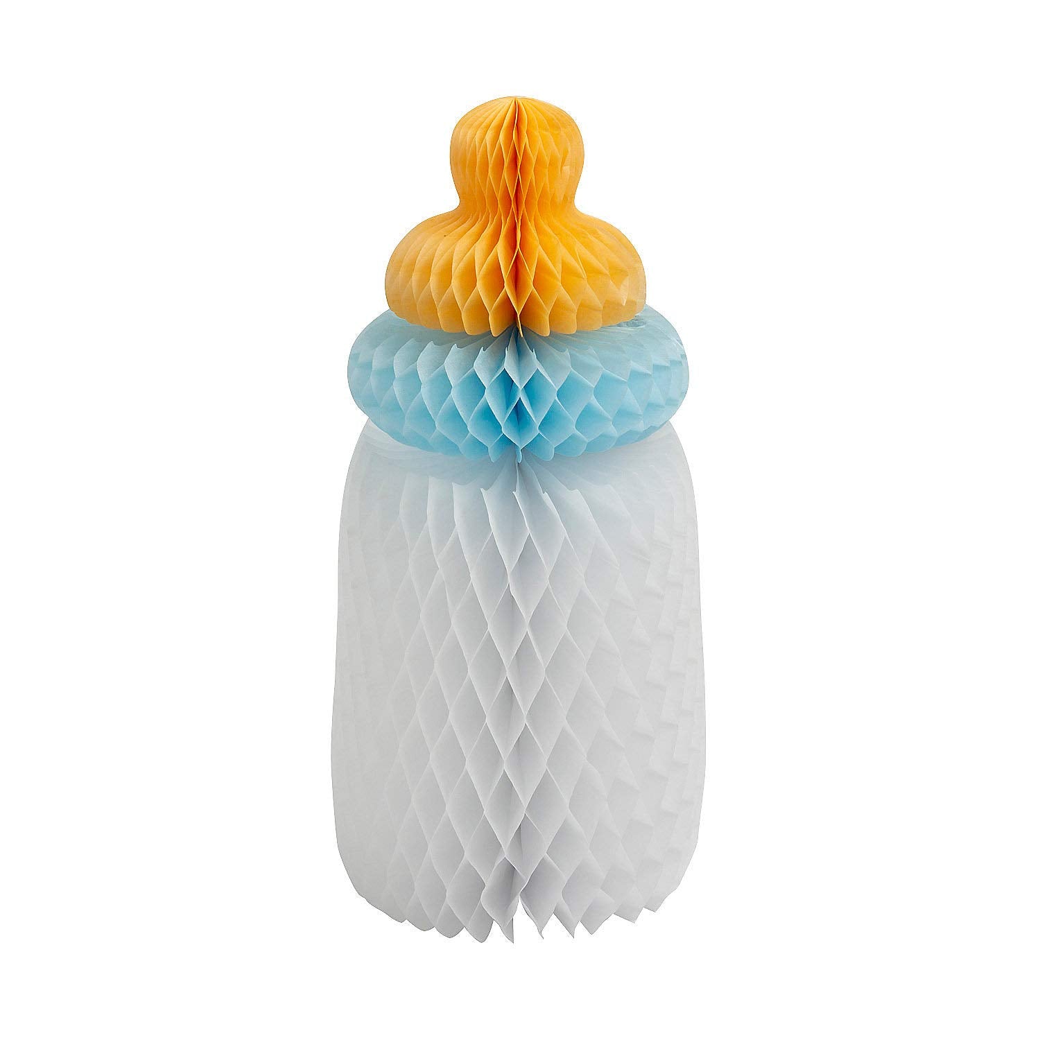 Fun Express Baby Bottles Honeycomb Centerpiece Blue - Party Decor - 3 Pieces