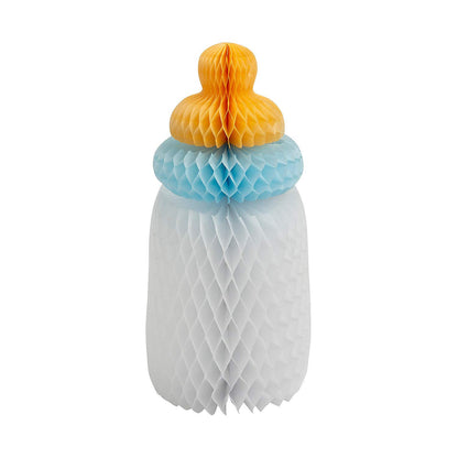 Fun Express Baby Bottles Honeycomb Centerpiece Blue - Party Decor - 3 Pieces