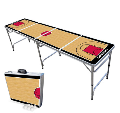 8-Foot Professional Beer Pong Table - Chicago Basketball Court