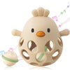 ChooKaChoo 2-in-1 Baby Teething Rattle Toy, Sensory Grasping Teether for Infants 3-12 Months, 100% Food-Grade Silicone, Easy to Hold, Soothing