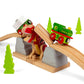 Bigjigs Rail T-Rex Bursting Bridge | Kids Dinosaur Themed Wooden Train Track Accessories | Lifting Bridges with Toy Dinosaurs | Montessori Educational