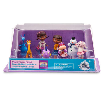 Disney Store Official Doc McStuffins Deluxe Figurine Play Set - 8 Fully Sculpted Disney Figures with Interlocking Bases - Includes Lambie, Donny
