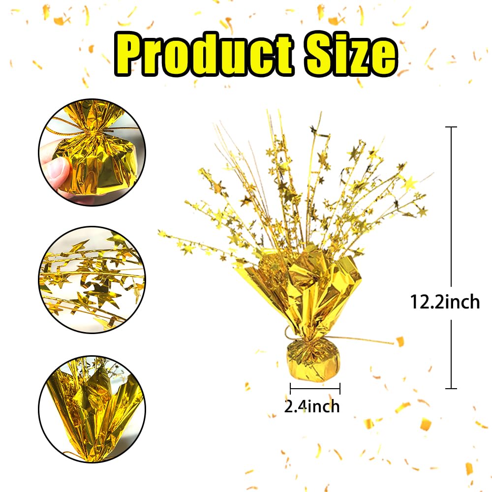 6Pcs Metallic Foil Spray Centerpiece Part Star Table Decoration Brust Table Centerpieces for Party,Birthday