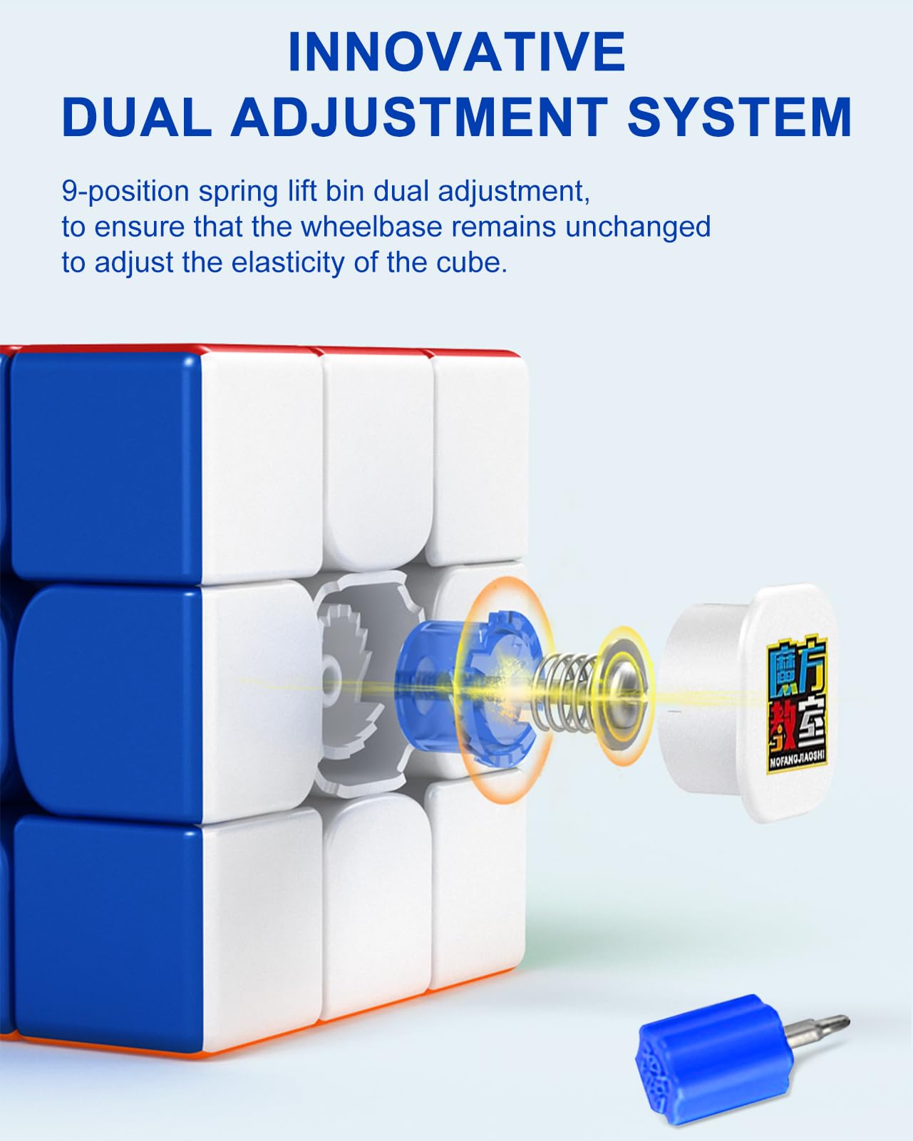 CFMOUR Magnetic 3x3 Speed Cube, Stickerless Magic with Stand, 48 Magnets