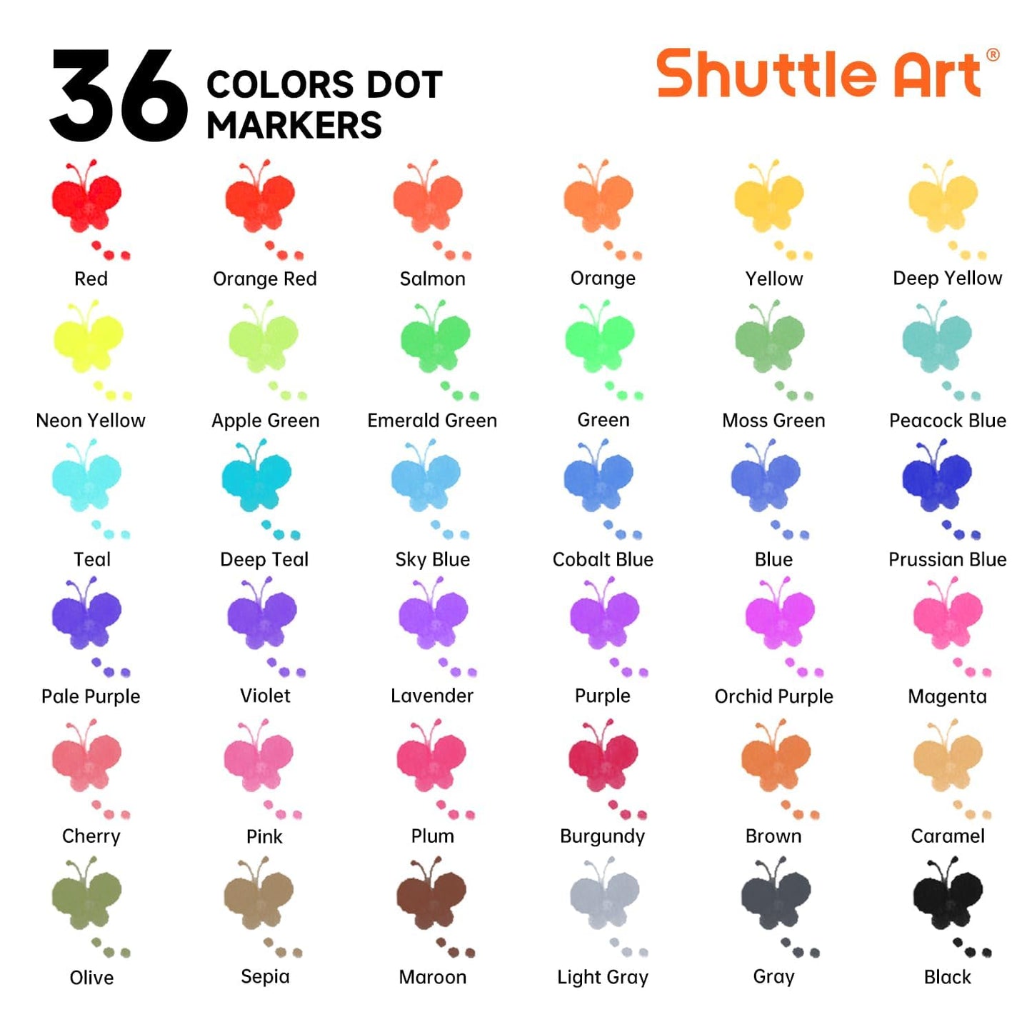 Shuttle Art Washable Dot Markers 36 Colors with Free Activity Book, Fun Art Supplies for Kids Toddlers and Preschoolers, Non Toxic Water-Based Paint