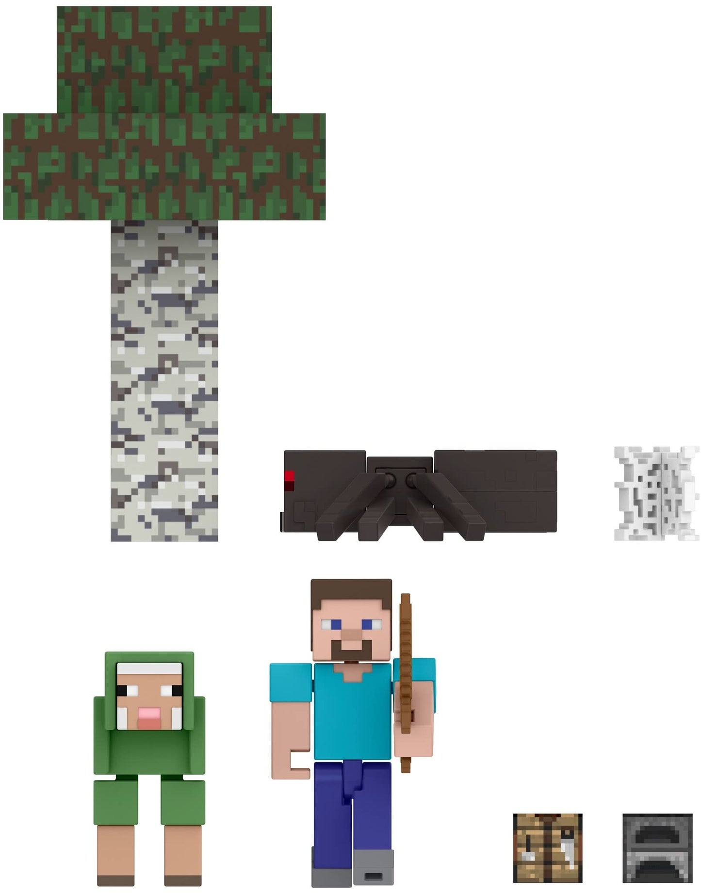 Mattel Minecraft Overworld Noob Adventure Pack Figures Accessories and Papercraft Blocks, Complete Play in a Box, Toy for Kids Ages 6 Years and Older