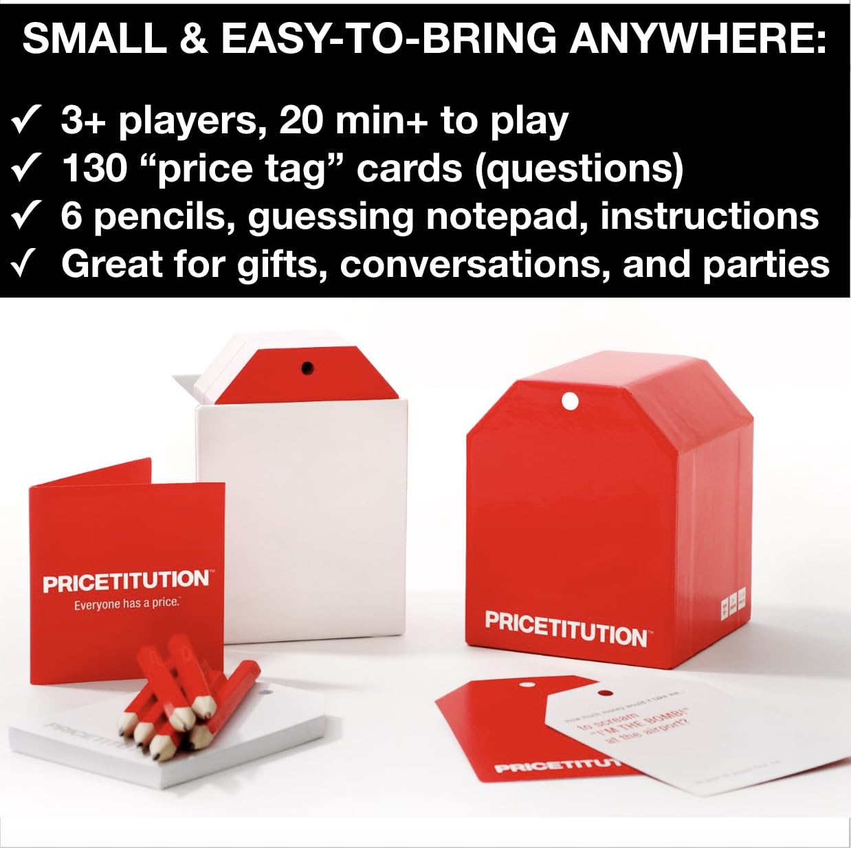 Pricetitution Card Game (from Shark Tank!) - Game Nights, Dinner Parties, Funny Conversations...Play in-Person or Over Video Online! | 3+ Players |