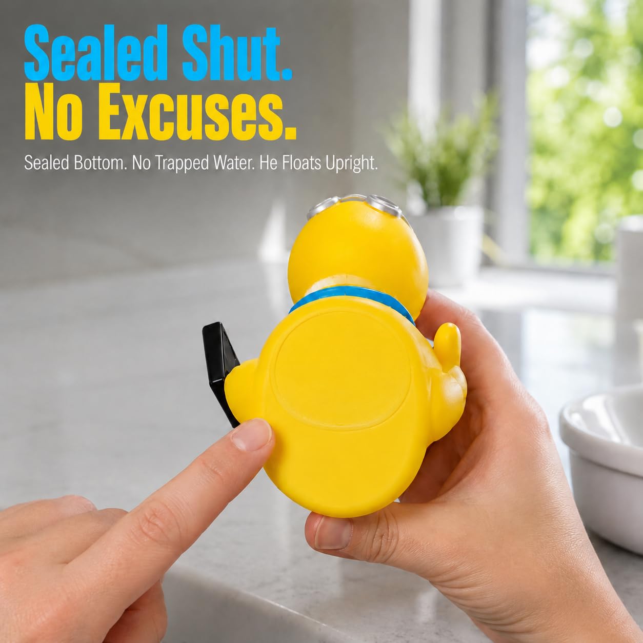 3" Rubber Duck [Sealed Hole, Floats Upright] - Baby Safe Bathtub Bathing Toy - Office Rubber Duck